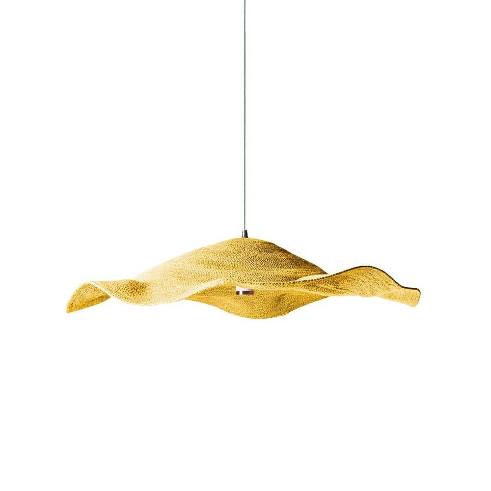 Natural Jute Pendant Light - Rechargeable Woven Curved Outdoor Lamp