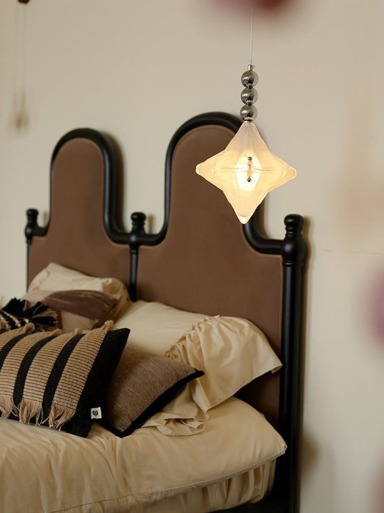 Art Deco Astris Elara Star Pendant Light-Frosted Glass Pendant with Geometric Style