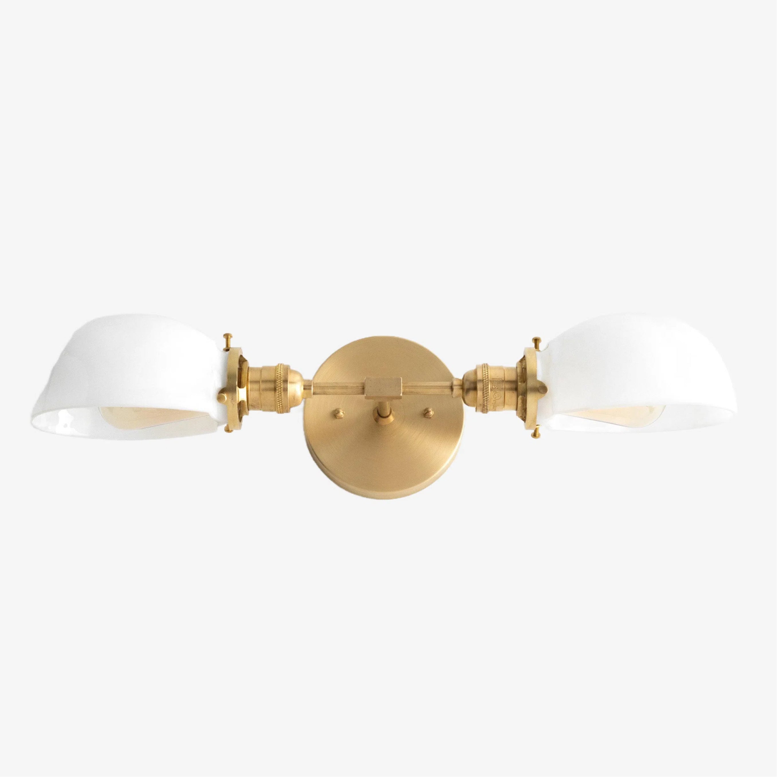 Ornato Luxe Mid-Century Vanity Light - Brass Bathroom Fixture with Opal Glass