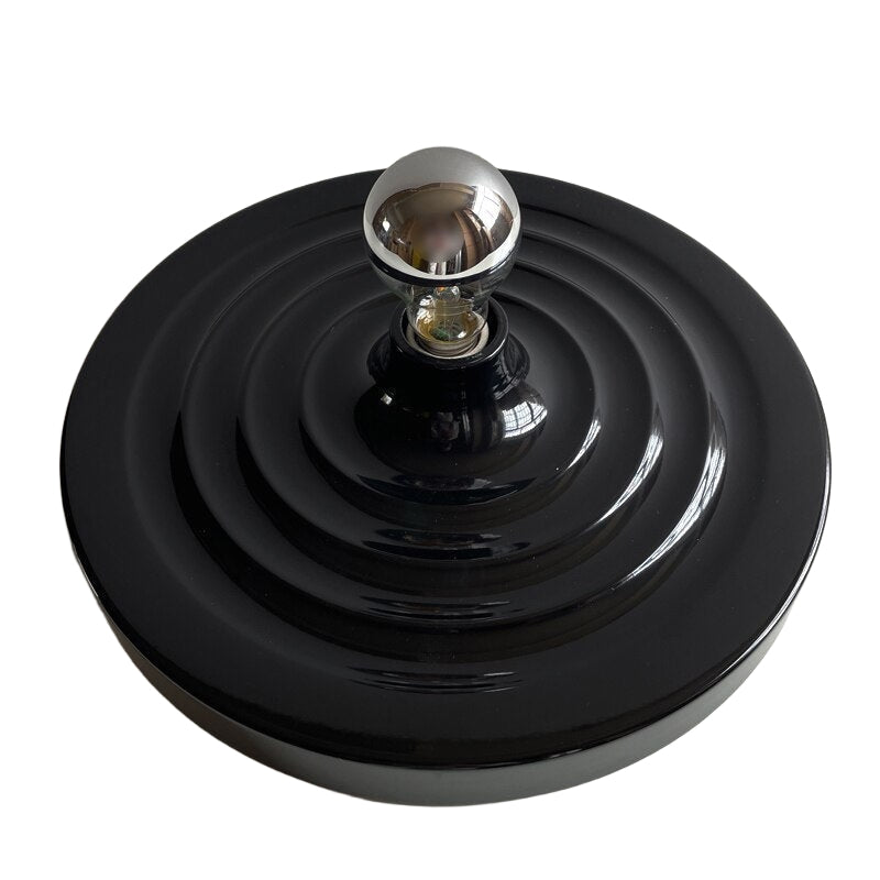 Plafonnier disque élégant de l'ère spatiale, chrome, or, blanc, noir, non dimmable