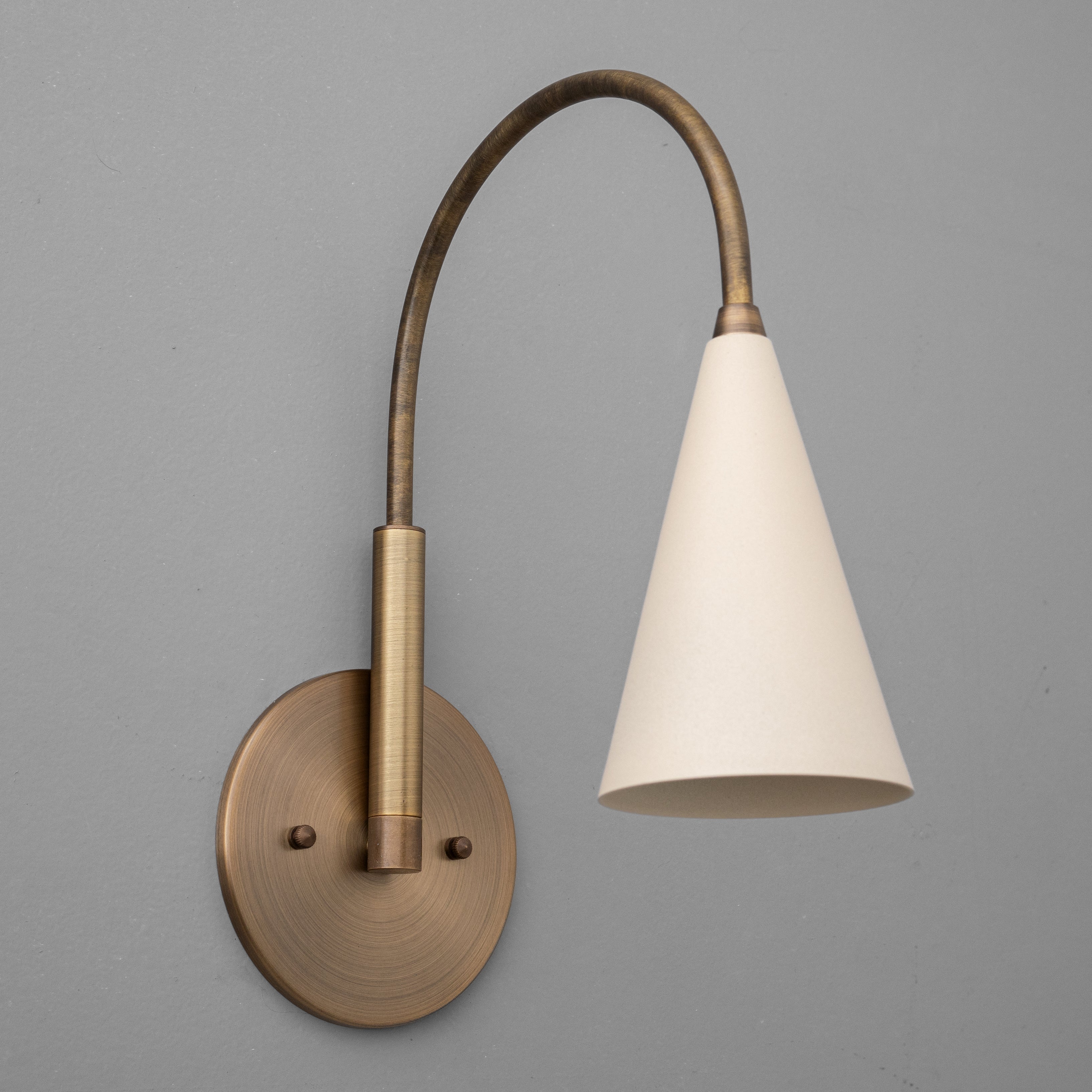 Curva Metal Vintage Wall Sconce  - Elegant Cone Shade for Bedrooms
