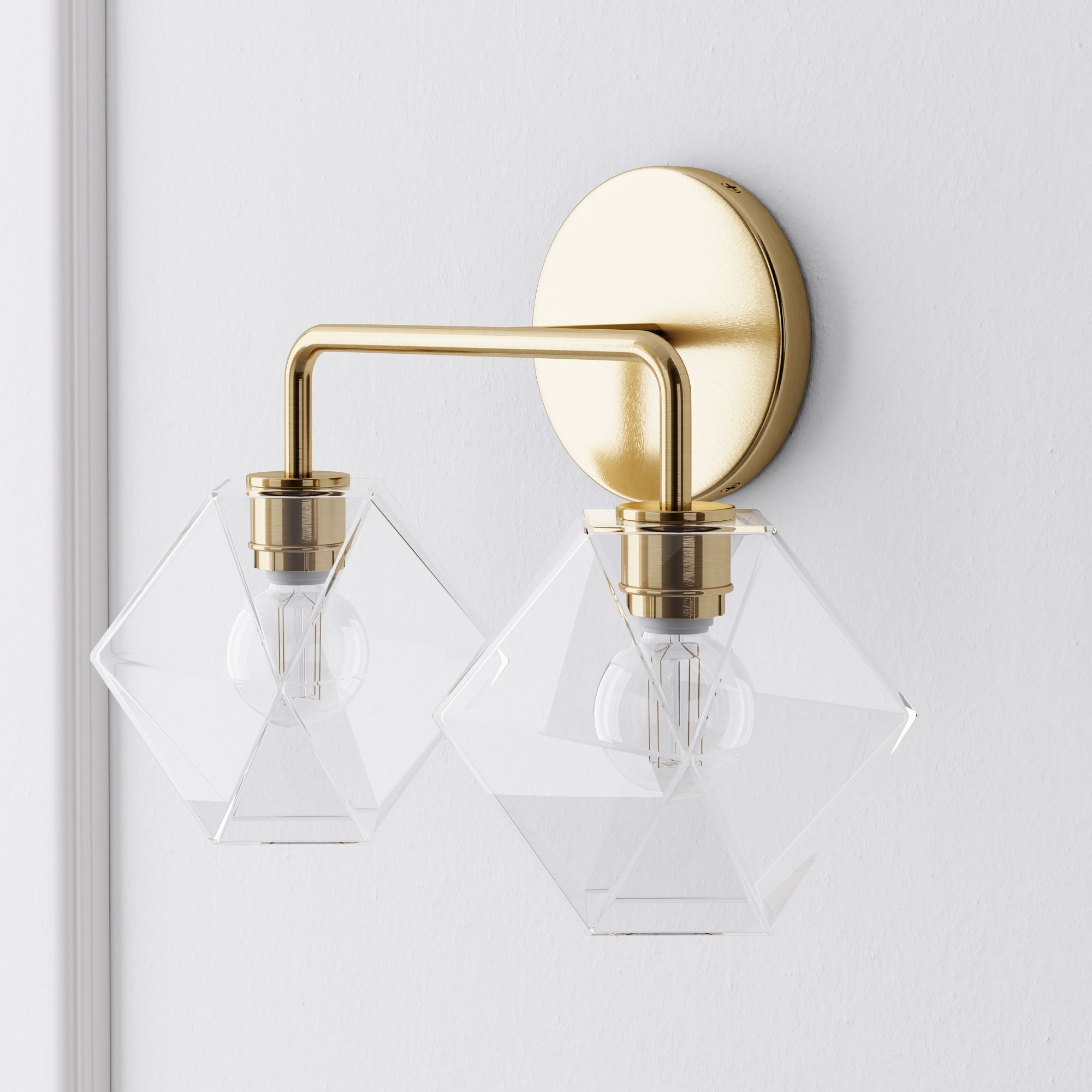 Talvior Geometric Modern Bathroom Sconce - Faceted Shade Light in Luxe Finishes