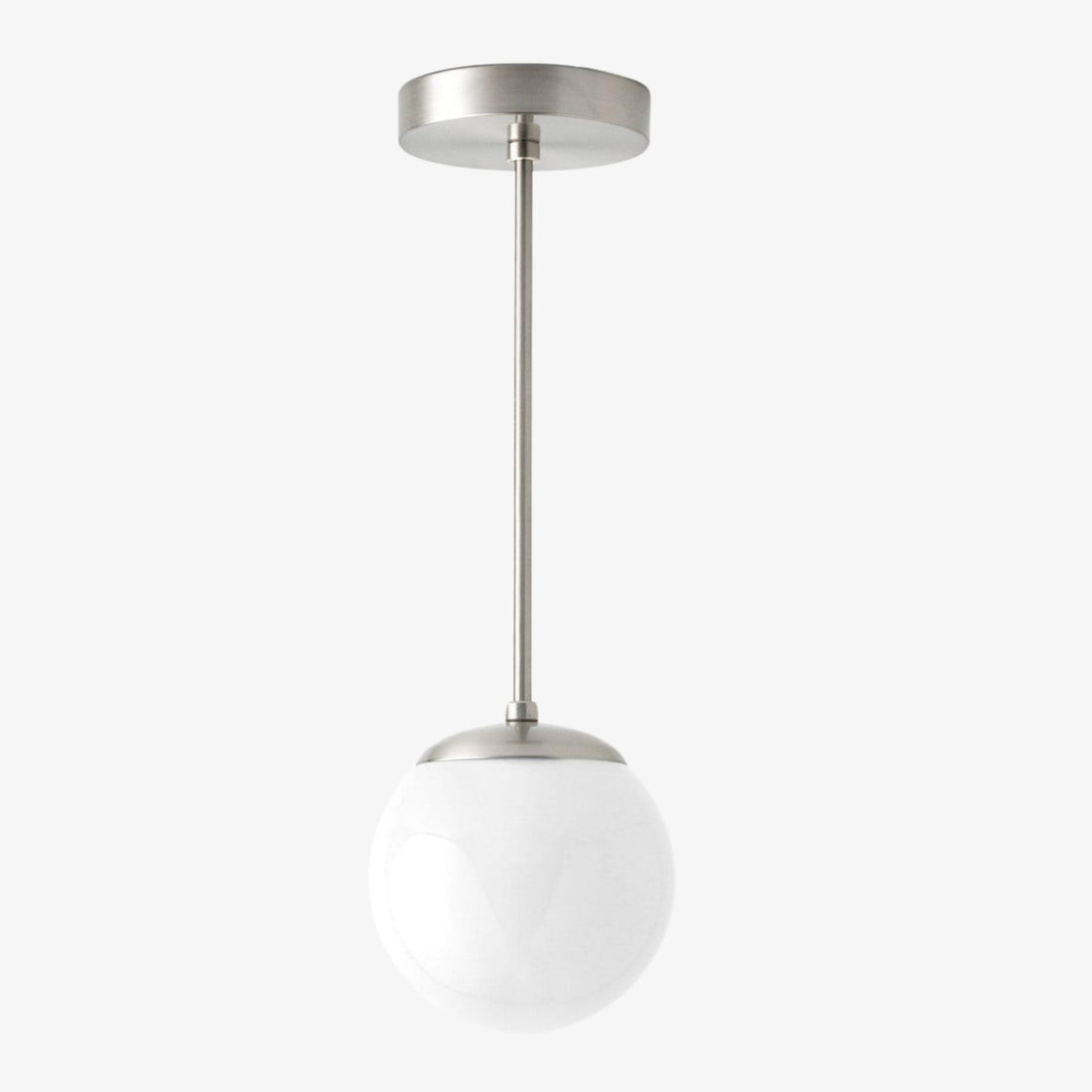 Glorica Glass White Globe Pendant Light - Mid Century Modern Glass Hanging Fixture