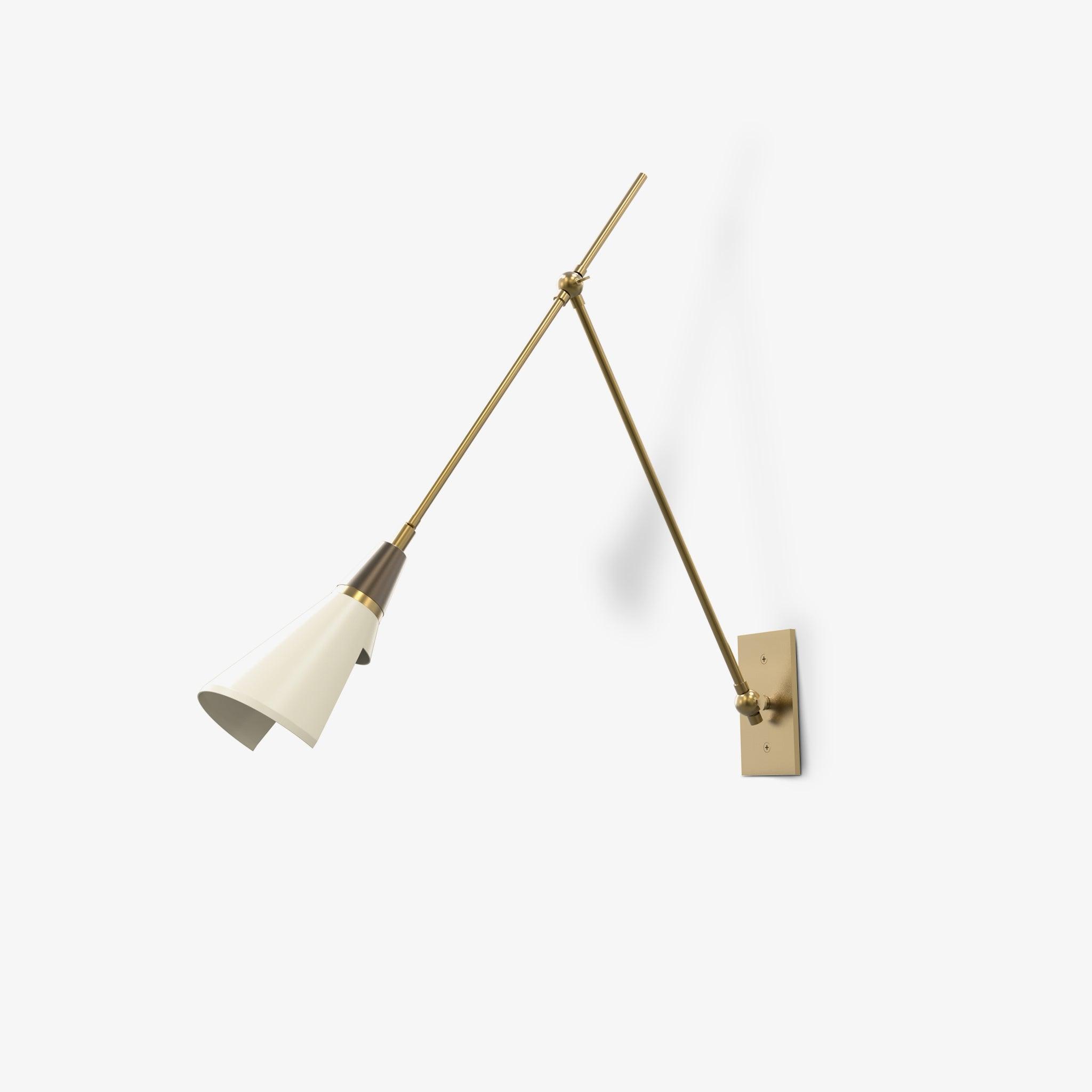 Sophisticated Magari Wall Lamp Compatible with Push Switches in White Black Brass