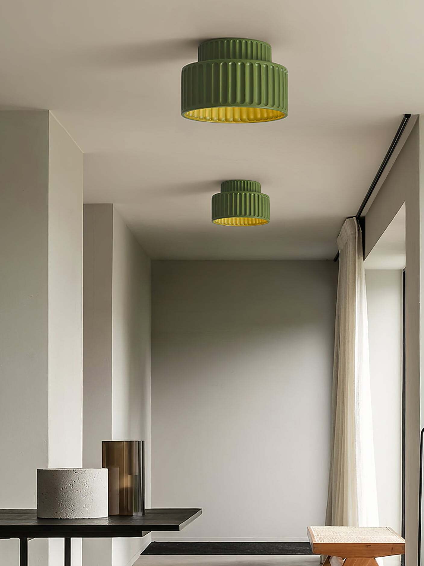 White Resin Rim Acrylic Ceiling Lamp IP20 Environment Indoor