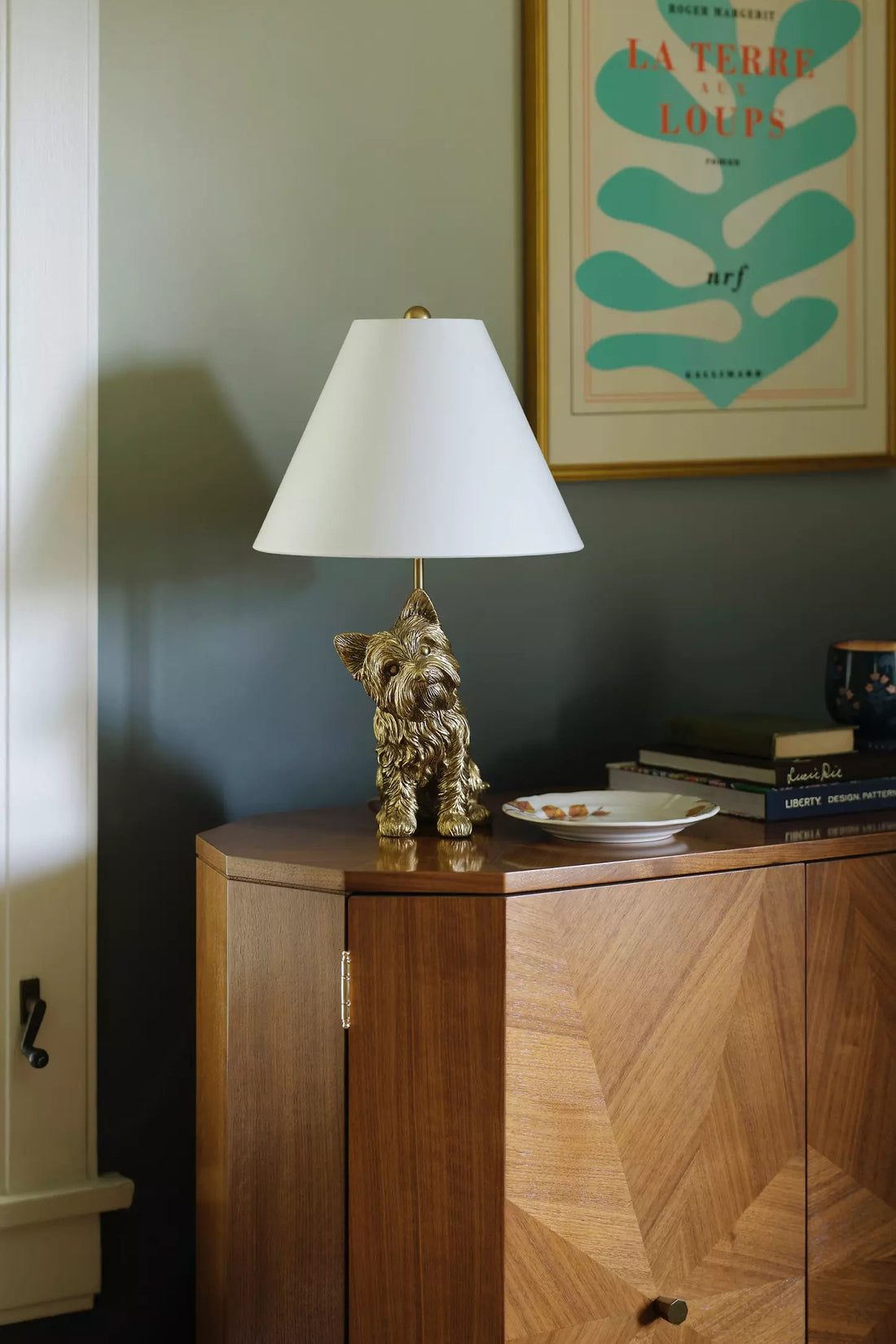 Pawdia Fabric Decorative Table Lamp - Animal Sculpture Bedside Lamp