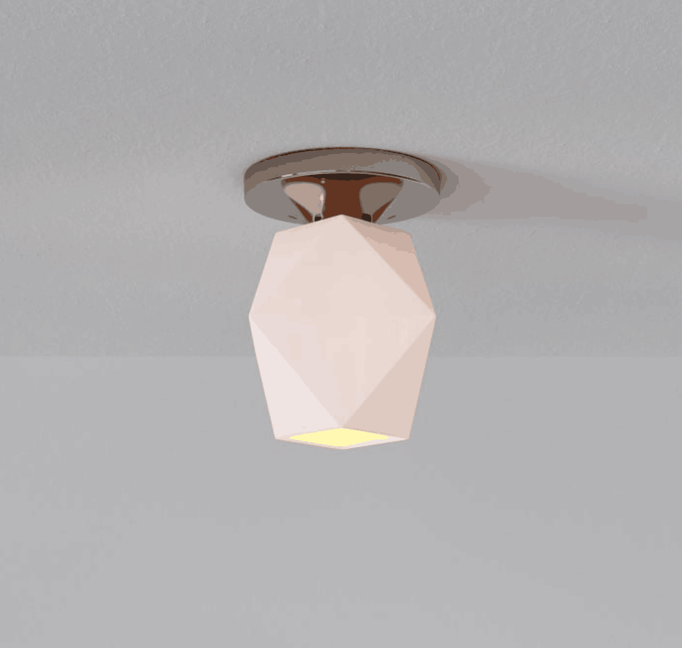 Talvior Sculptural Flush Mount Ceiling Light – Faceted Glass for Modern Interiors
