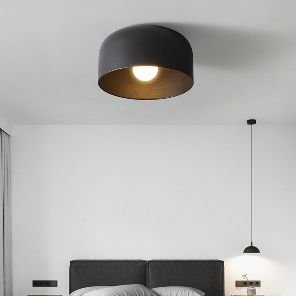 Scandinavian Style Acrylic and Metal Ceiling Light in Black