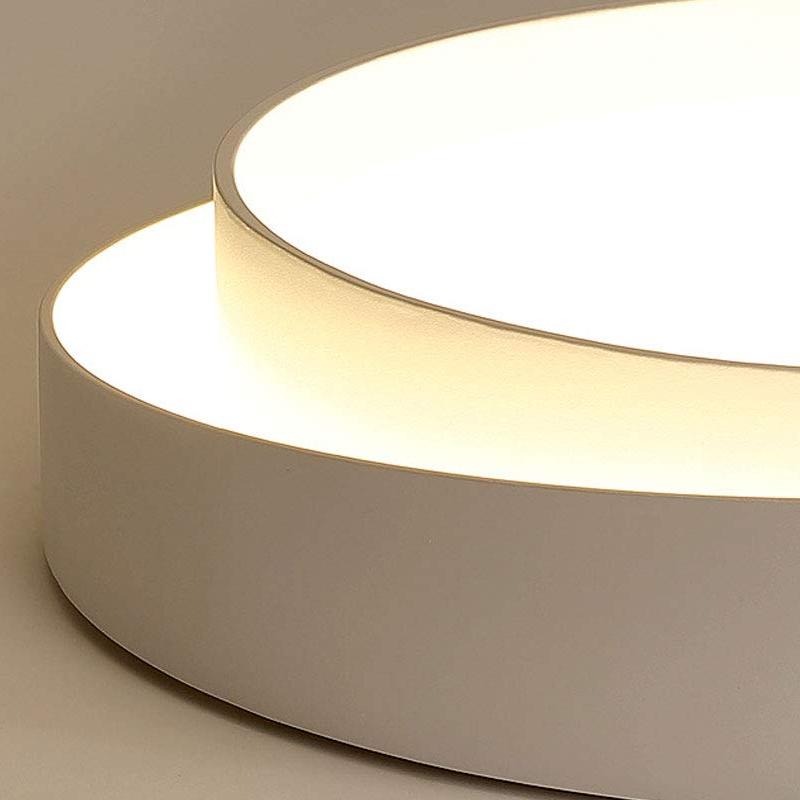 Plafonnier rond double couche – Design encastré en acrylique nordique