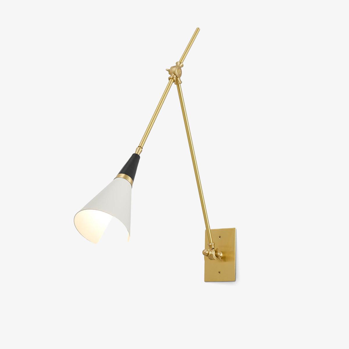 Sophisticated Magari Wall Lamp Compatible with Push Switches in White Black Brass