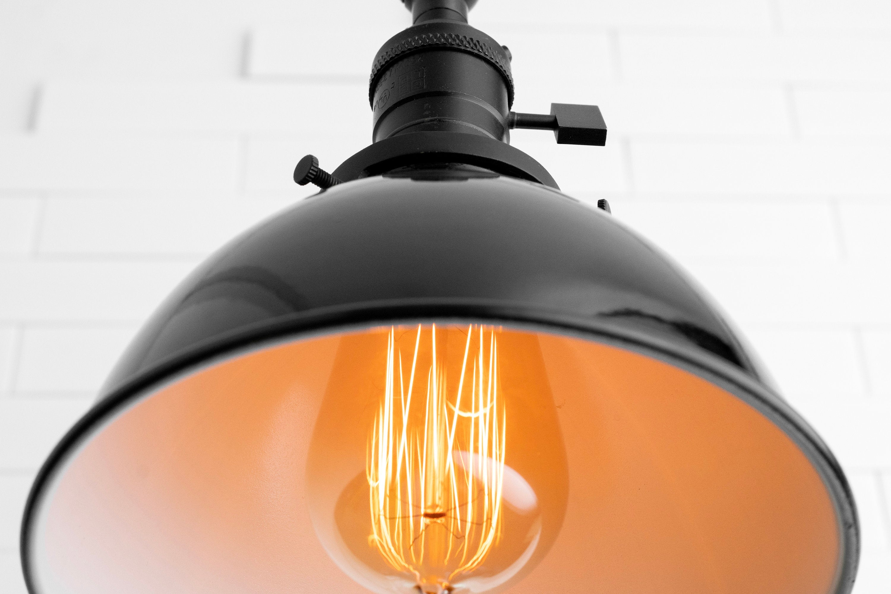 Conique Metal Vintage Industrial Swing Arm Wall Lamp - Adjustable Dome Shade for Study