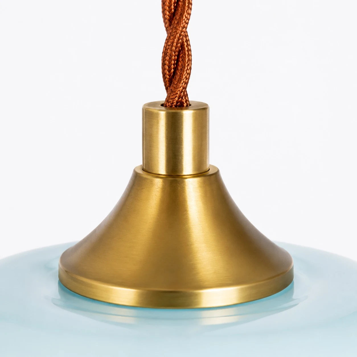 Brass finish cap and braided cord detail