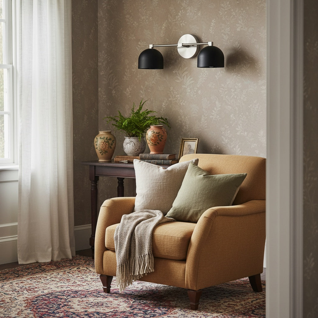 Metio Dome Mid-Century Deep Ball Vanity Lamp - Brass Wall Sconce