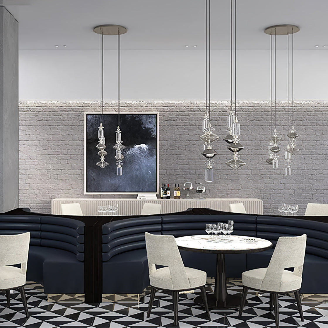 Sleek Hanging Light - Iron Metal Glass Gold Clear Hardwired Atmosphere