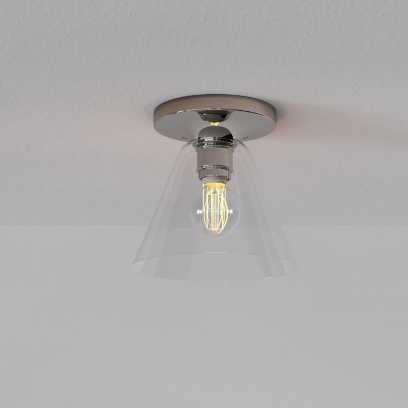 Conica Cone Flush Mount – Glass Ceiling Light for Modern Spaces