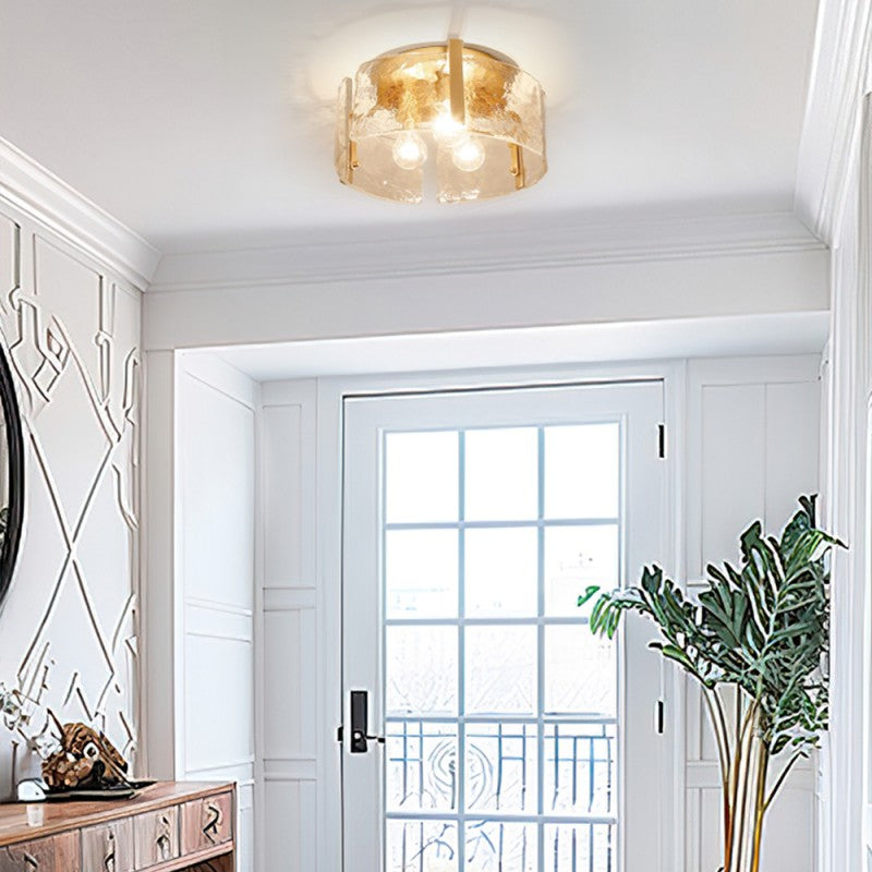 Vintage Farmhouse Glass Ceiling Light - Brass Hallway Ceiling Light