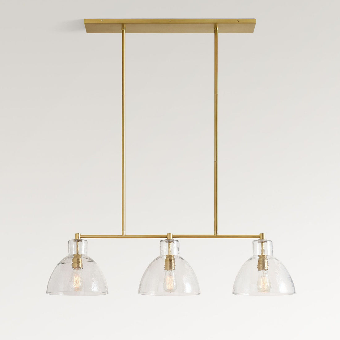 Lustre linéaire en verre recyclé Glavira - Éclairage moderne et élégant