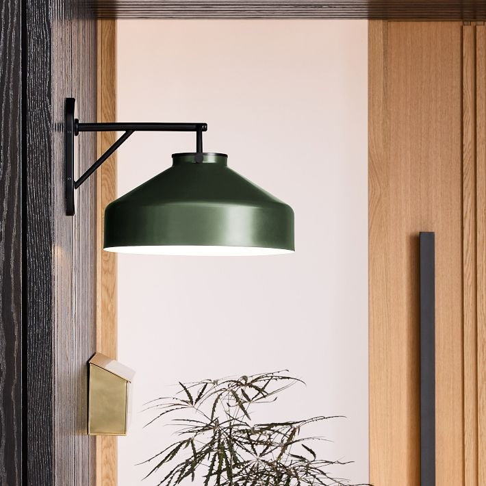 Applique murale d'extérieur minimaliste Hanton – Applique industrielle en métal mat pour espaces modernes