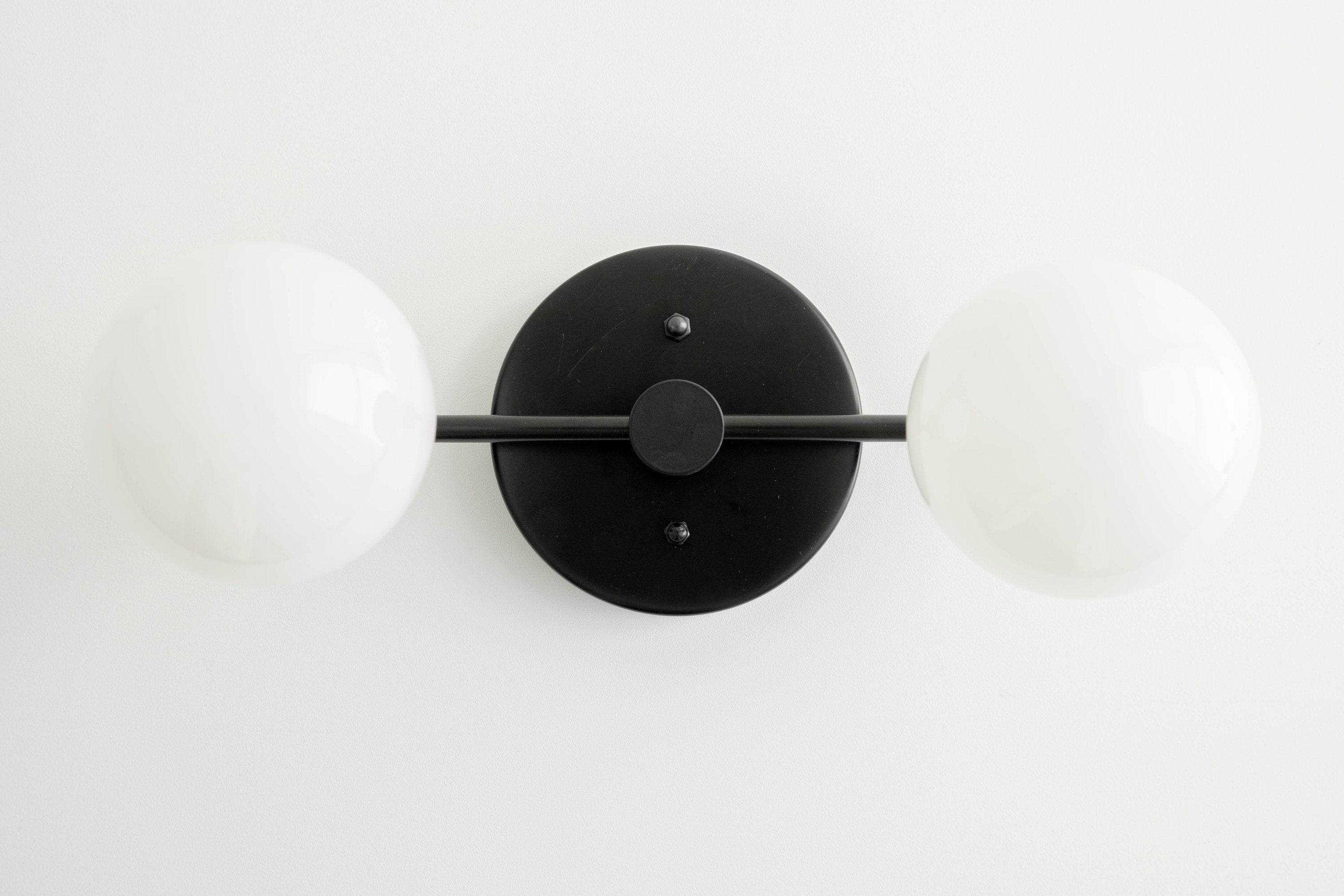 Glorica Glass Vanity Light - Modern Brass Wall Sconce for Bathroom Style