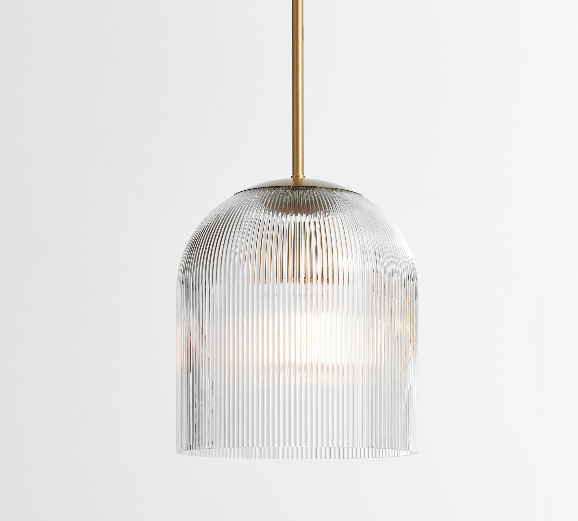 Bravira Ribbed Glass Pendant Light - Elegant Kitchen Island Lamp