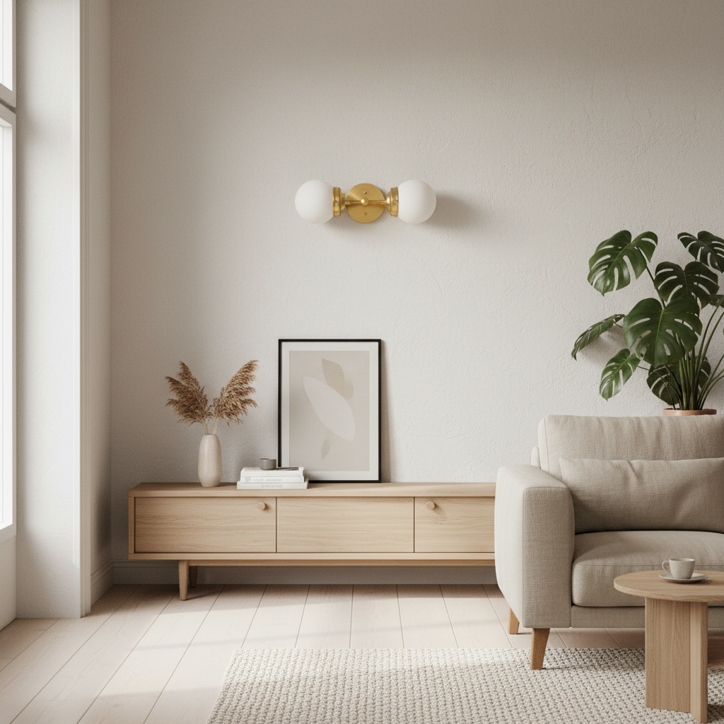 Lumio Globe Modern Geometric Sconce - Two Light Bathroom Vanity Lighting