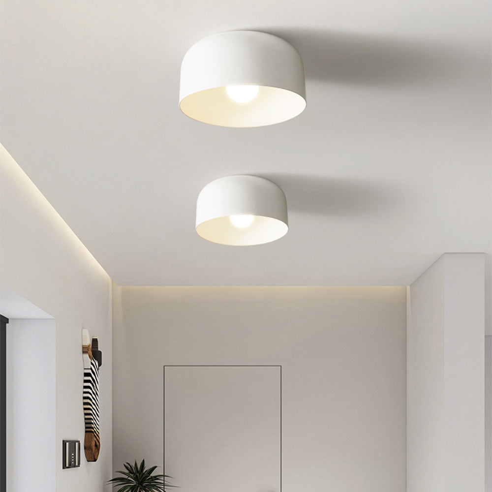 Scandinavian Style Acrylic and Metal Ceiling Light in Black