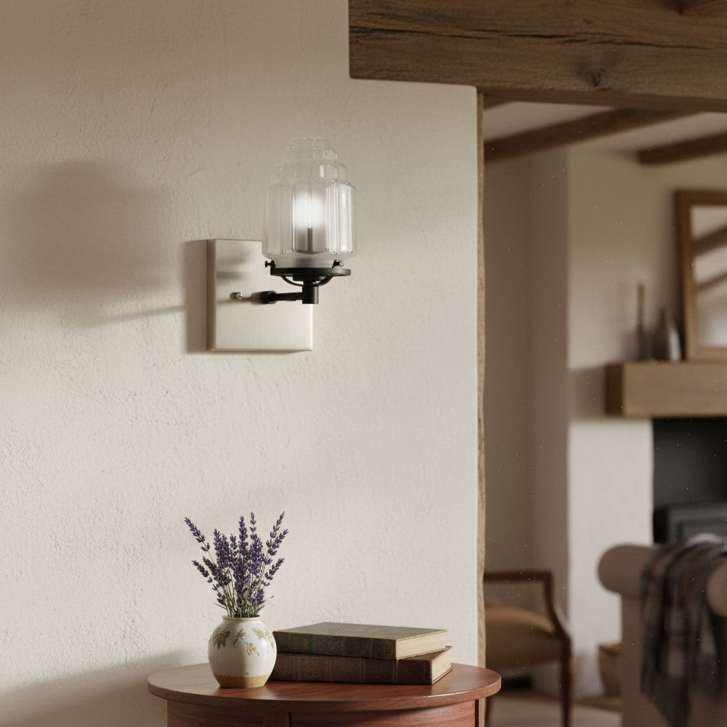 Tierlux Glass Art Deco Wall Sconce - Glass Frosted Globes with Skyscraper Globe