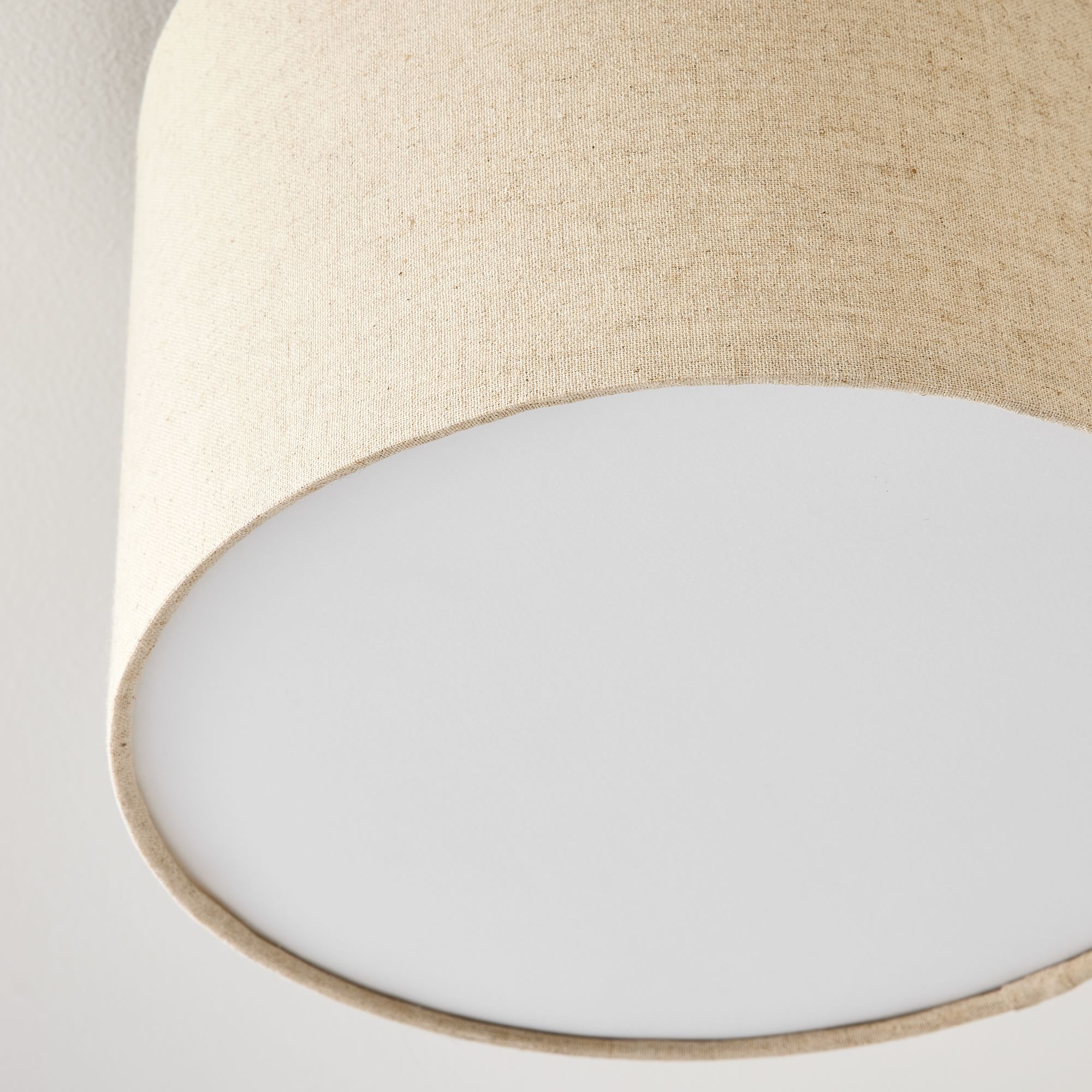 Jelvane Fabric Drum Ceiling Lamp - Linen Flush Mount Light for Hallway