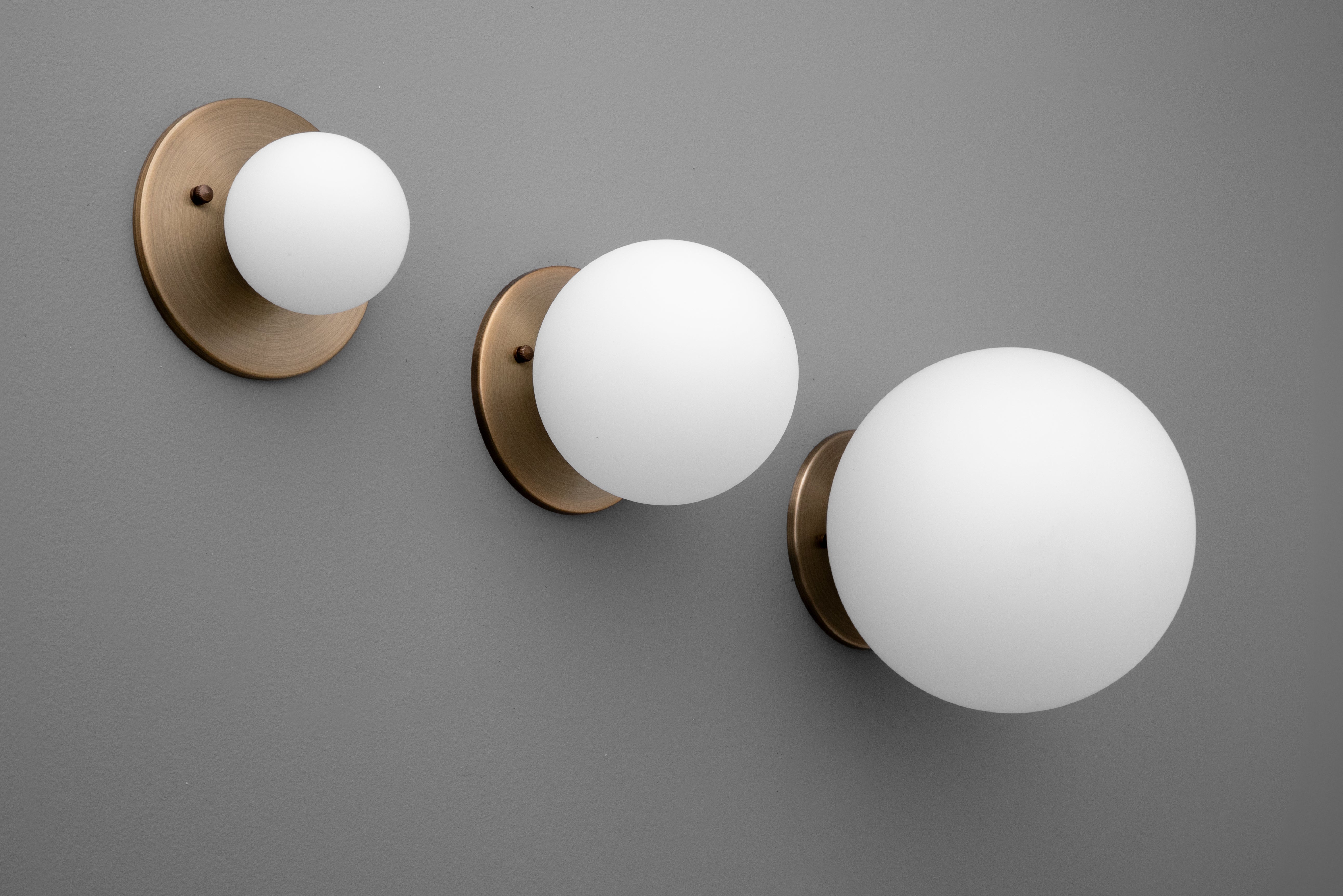 Glorica Glass Brass Wall Sconce - Frosted Globe Classic Light For Warm Ambiance