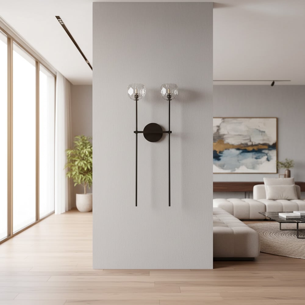 Luxury Crystal Wall Sconce - Brass Frame Modern Wall Light