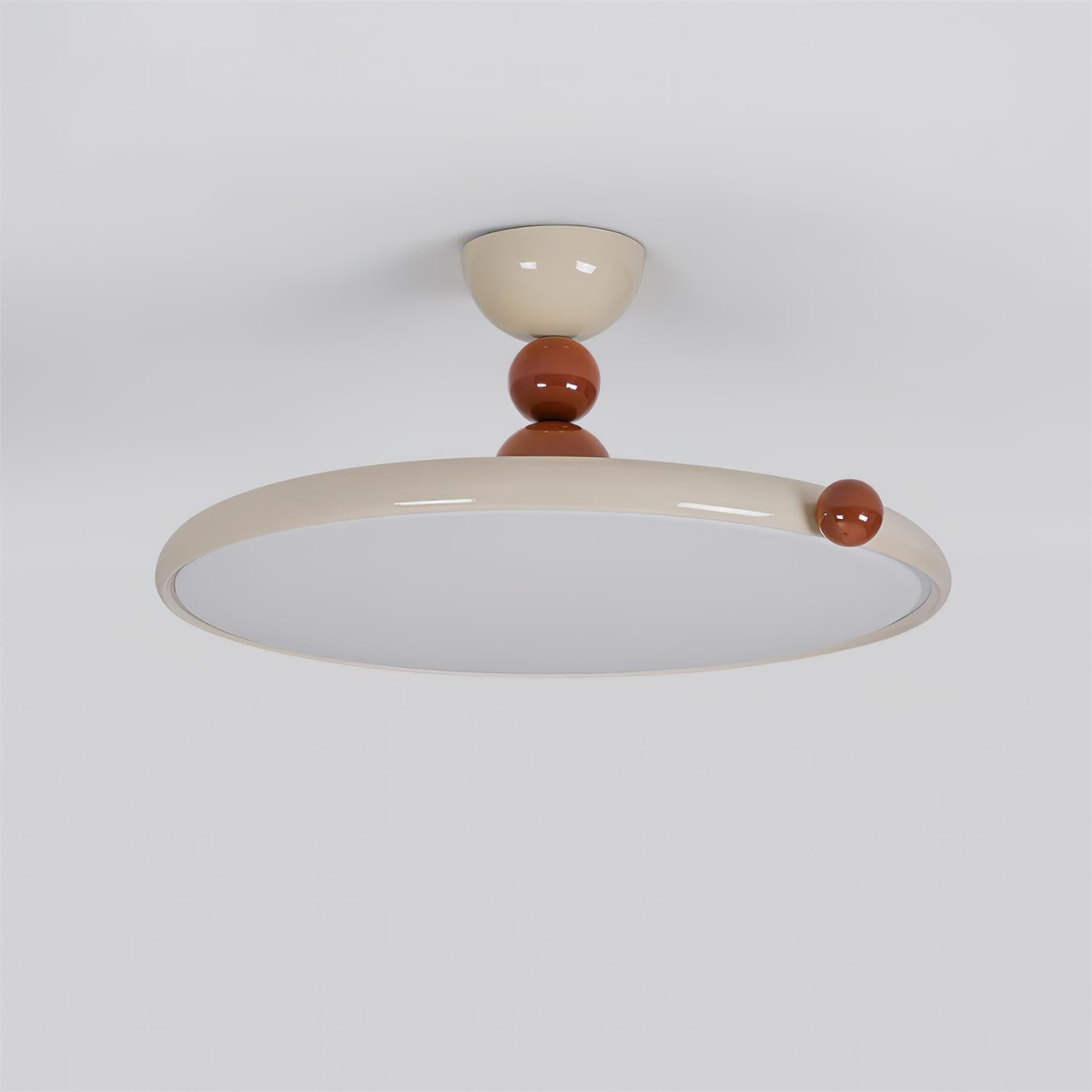 Retro Round Ceiling Light - French Style Aluminum Acrylic