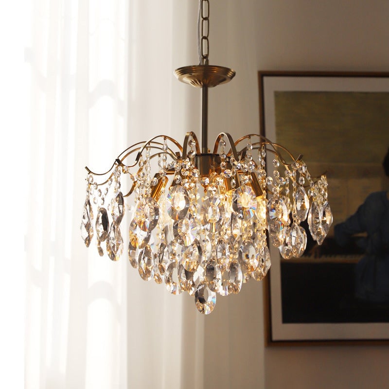 Vintage Sumptuous Teardrop Crystal Chandelier