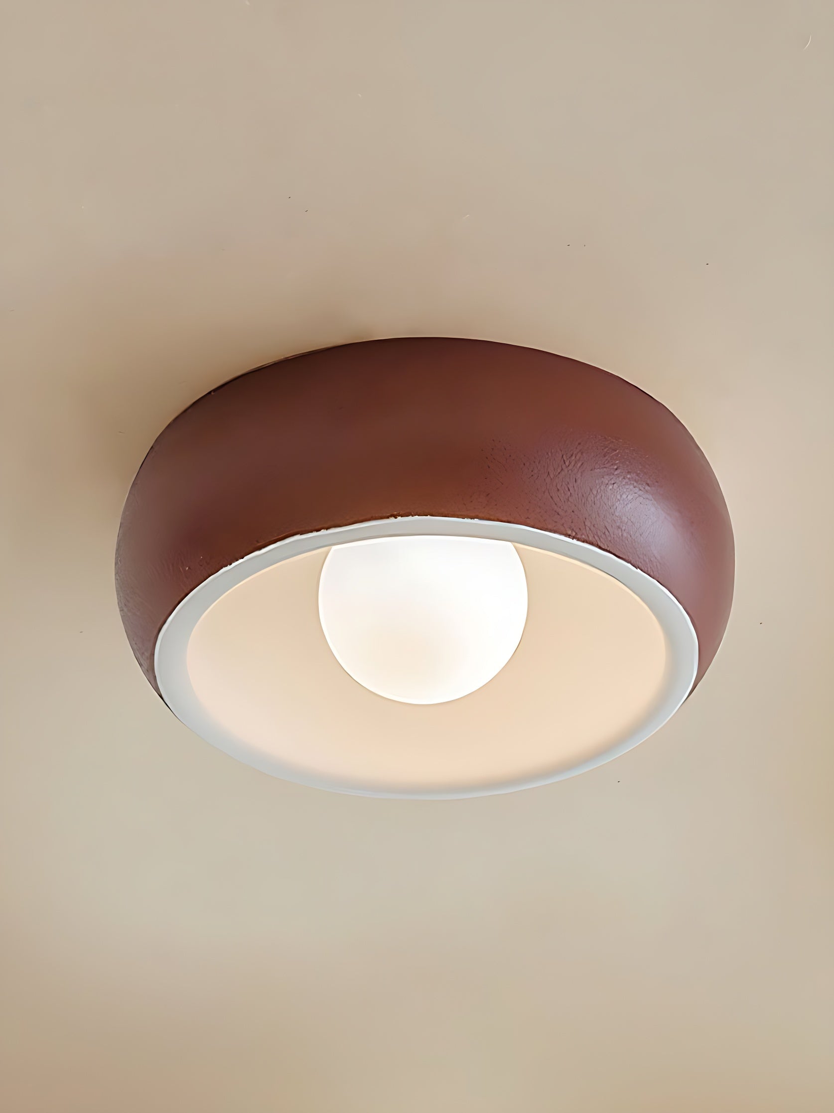Modern Glass Metal Ceiling Light in Walnut for Indoor Lighting