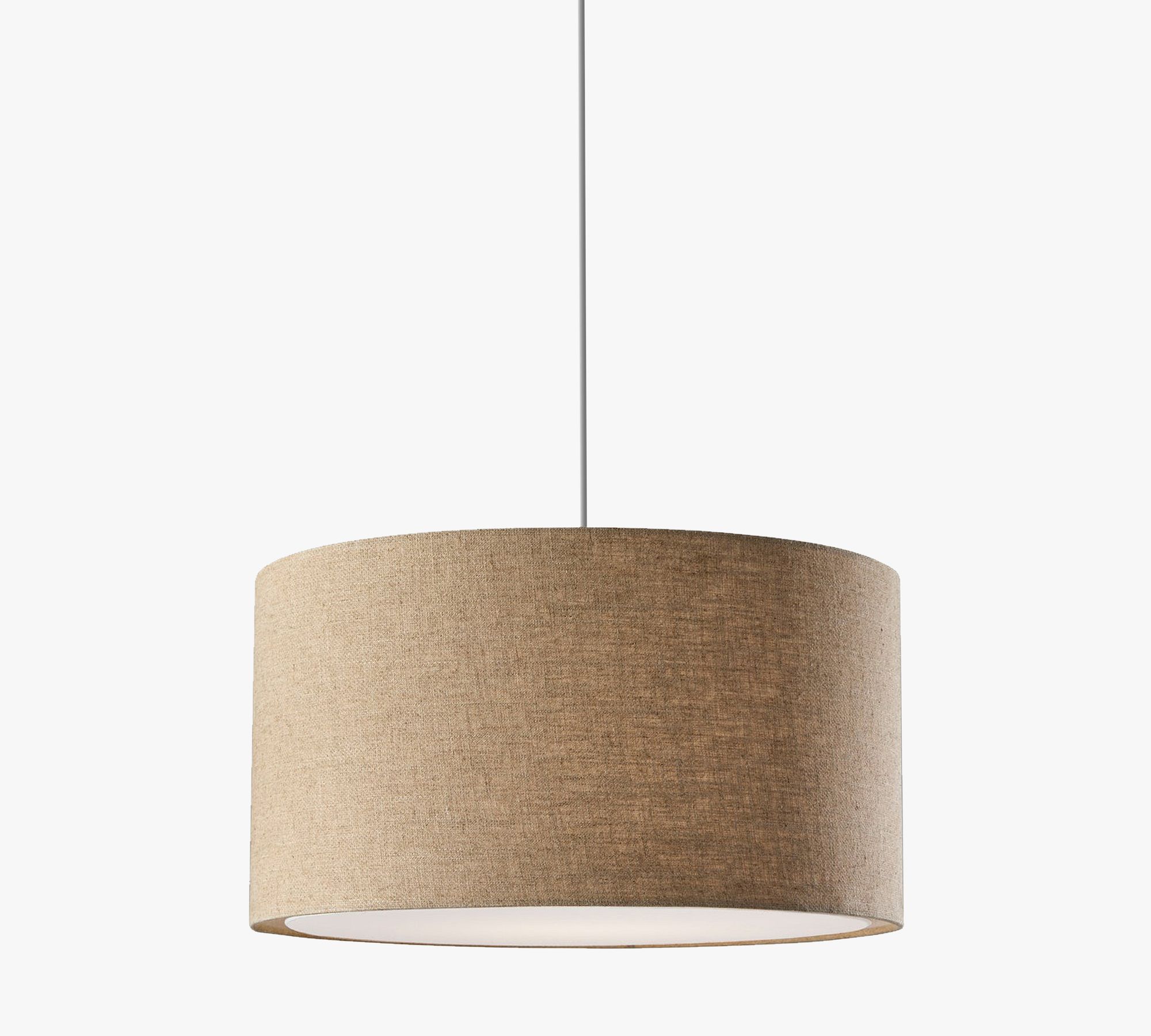 Dumora Fabric Drum Shade Pendant Light - Linen Design Hanging Light