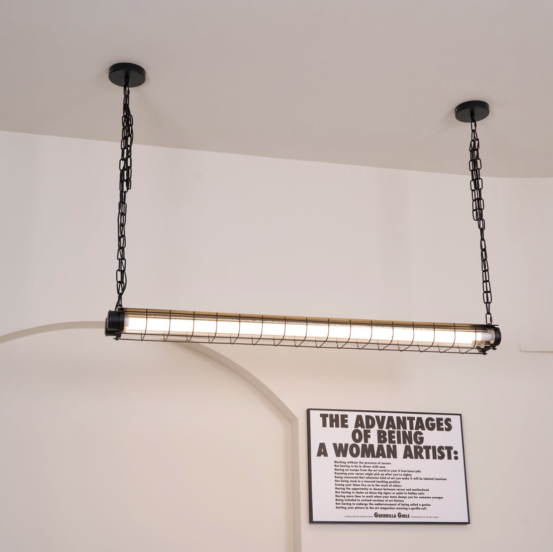 Handcrafted Glass Channel-Set Diffusers Linear Chandelier Sleek Design