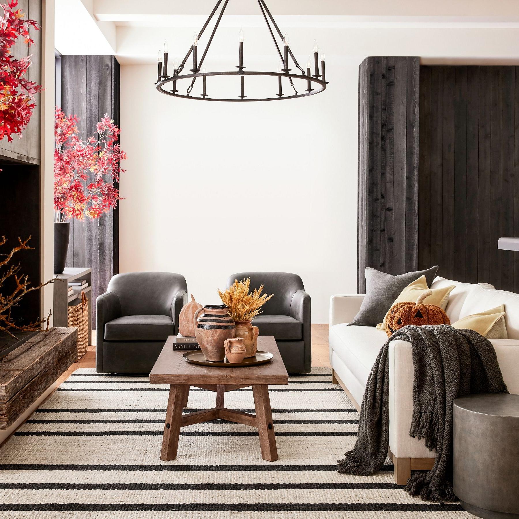 Rowan Modern Wagon Wheel Round Chandelier - Industrial Farmhouse Iron Lighting Fixture