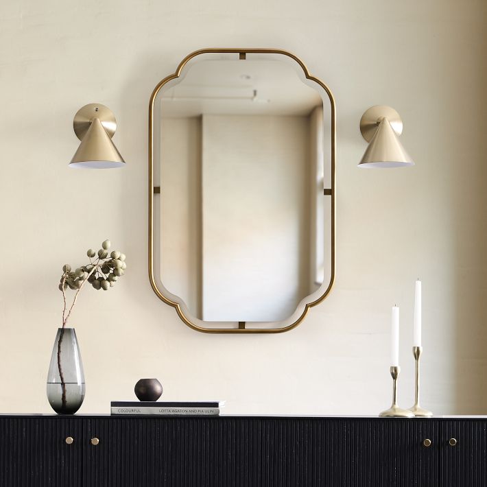 Brivana Sconce Wall Light - Brass Modern Lighting for Bedroom & Hallway