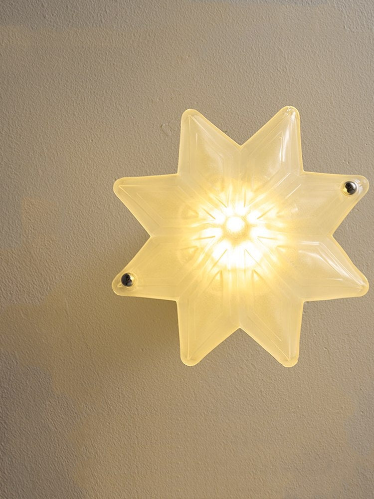 Art Deco Star Ceiling Lamp -Frosted Glass Fixture for Hallway & Entryway -Astris Ceres