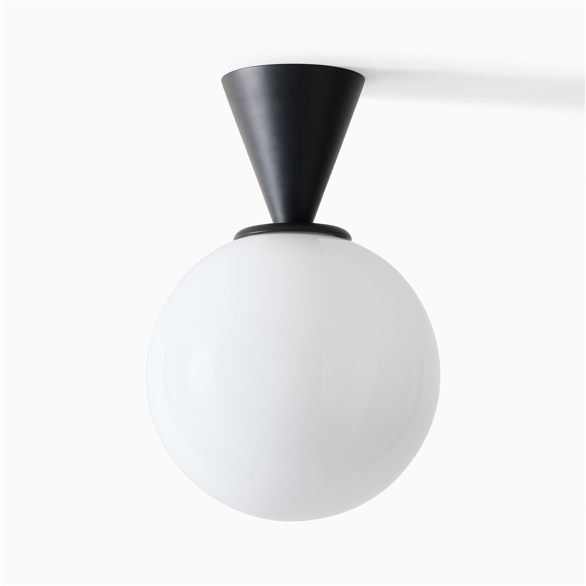 Ulvara Modern Flush Mount Ceiling Light - Floating Globe and Tapered Canopy Design