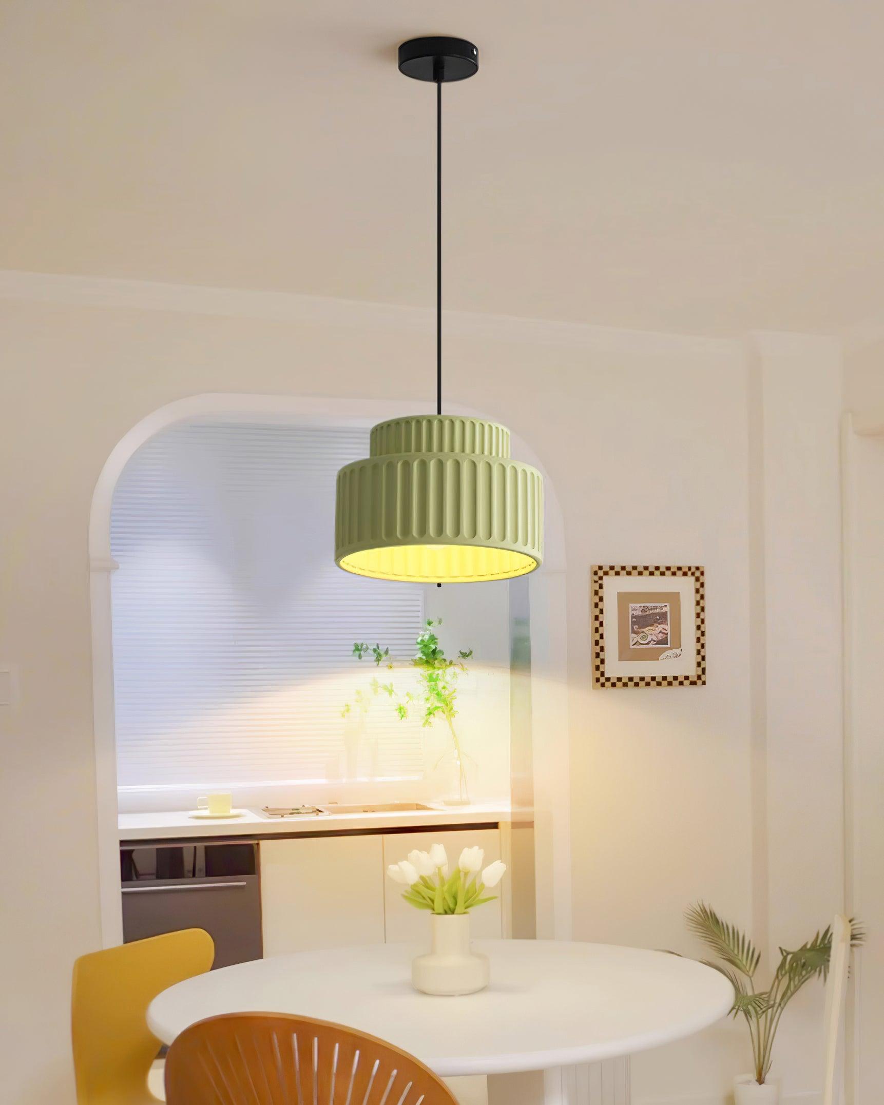 Green Retro Acrylic Ceiling Light Resin Shade Compatible with Dimmer Switches