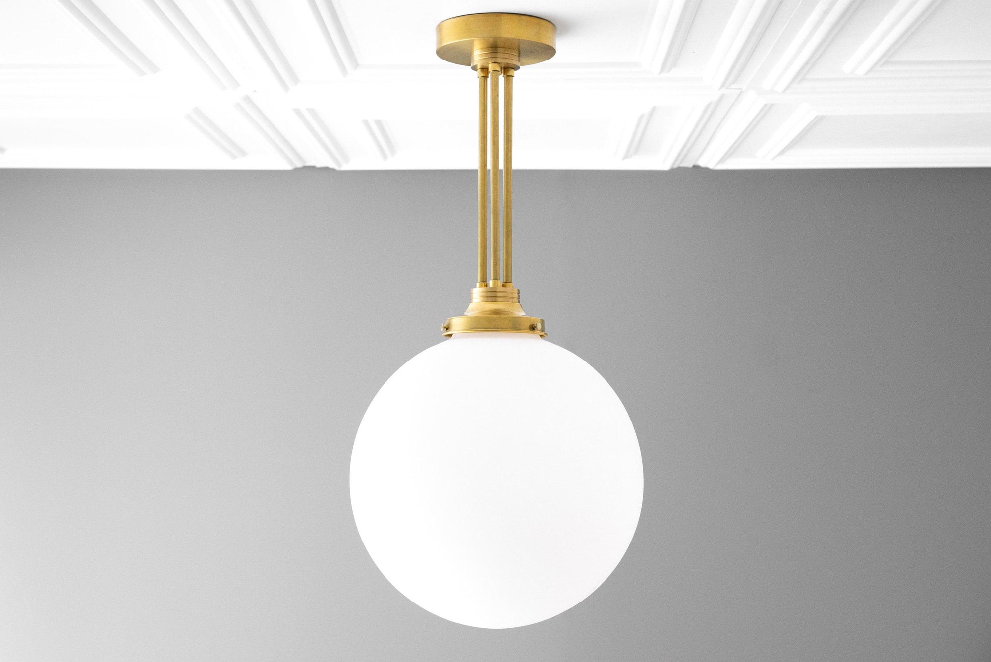 Glorica Glass Frosted Globe Pendant Light - Art Deco Hanging Light for Home