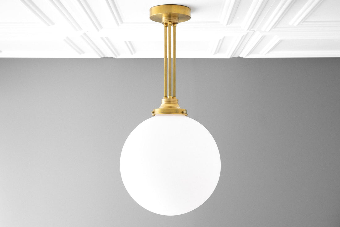 Glorica Glass Frosted Globe Pendant Light - Art Deco Hanging Light for Home