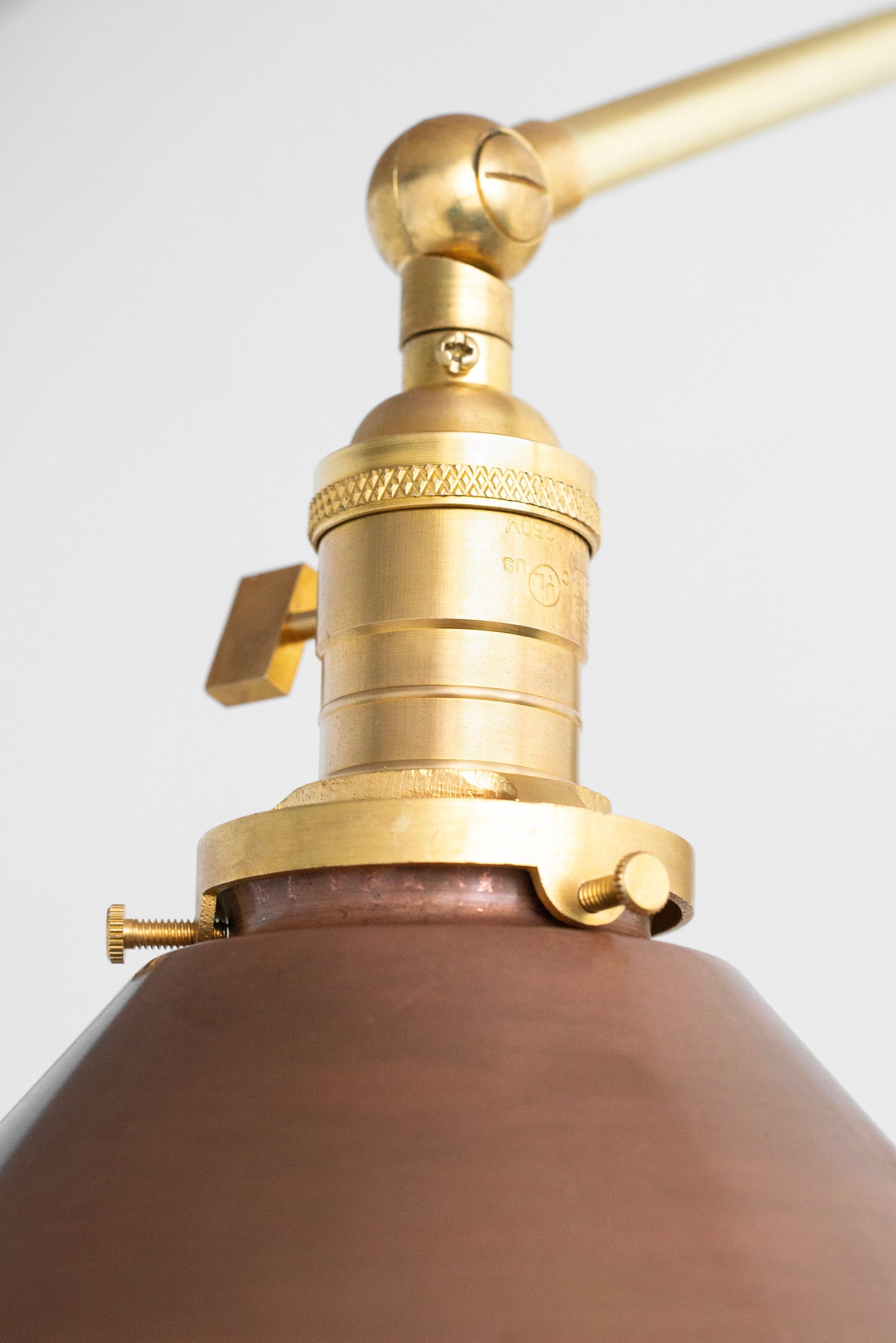 Conique Metal Industrial Wall Sconce with Adjustable Arm - Vintage Copper Cone Shade for Task Lighting