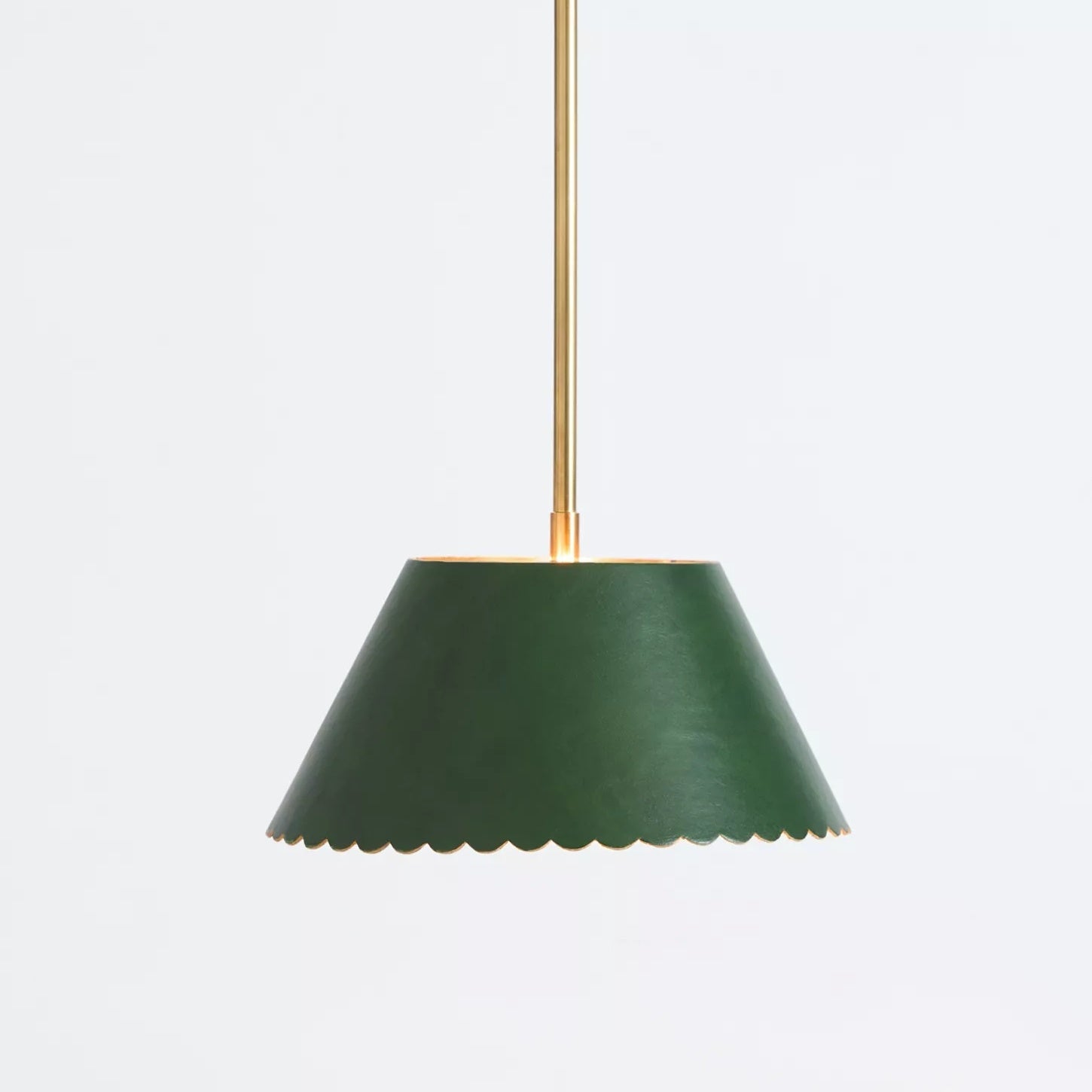 Foldray Modern Leather Pendant Light - Scalloped Edge Lamp for Hallway