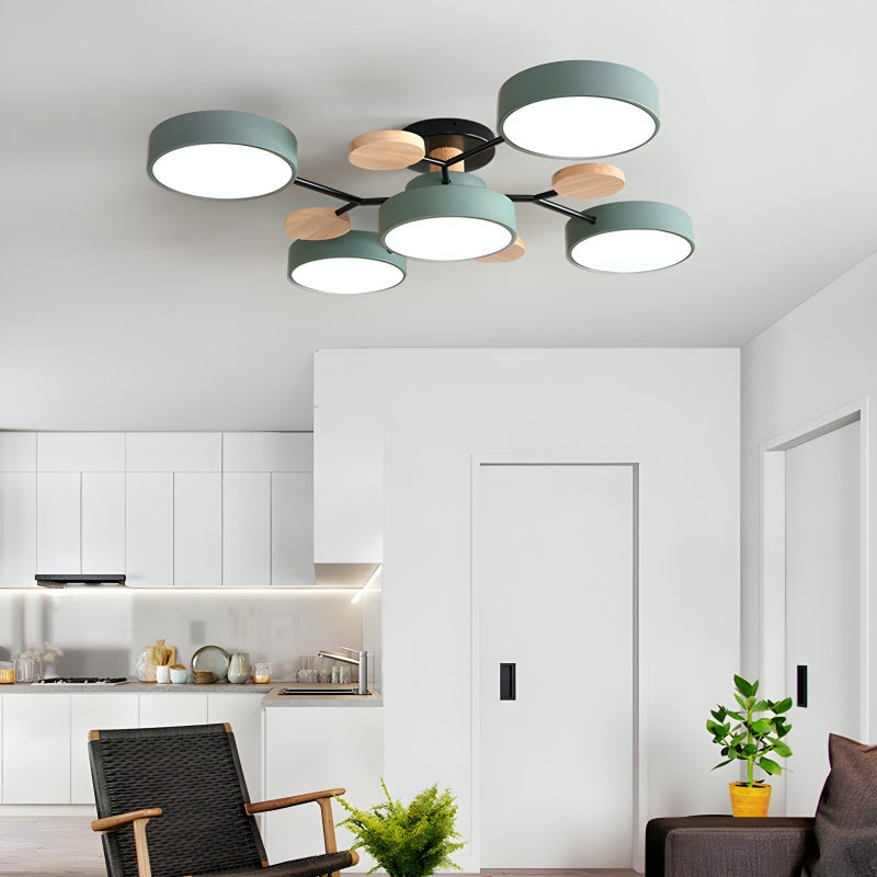 Branch Multi Heads Ceiling Lamp – Nordic Style Disc Lamp