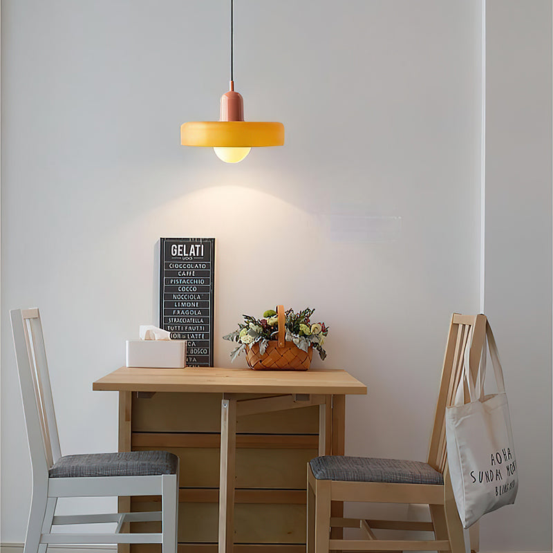 Disc Orb Glass Pendant Lamp – Morandi Pendant Light for Living Rooms
