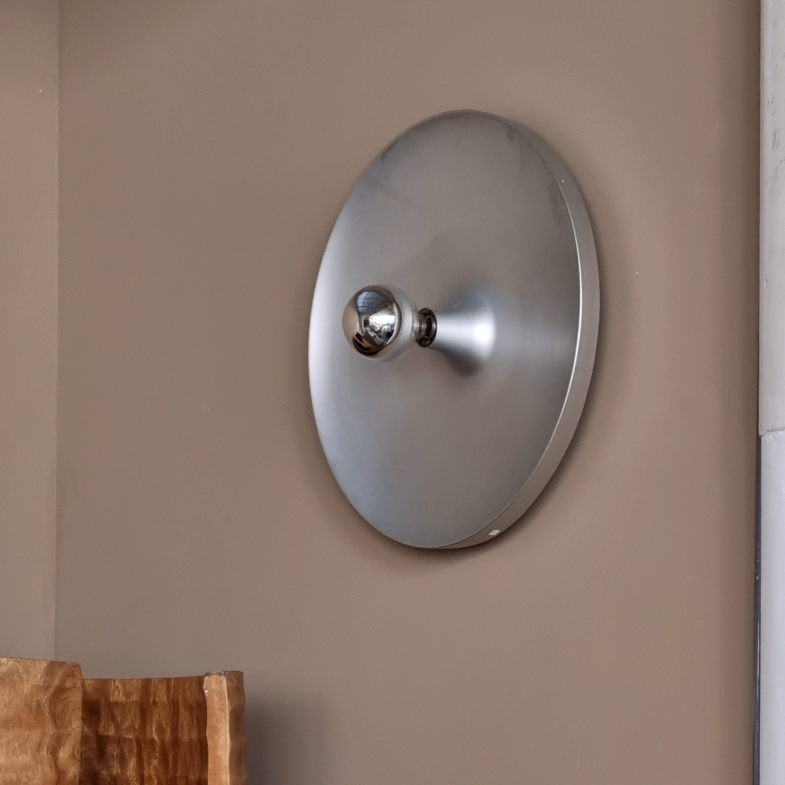 Sleek Space-Age Disk Ceiling Lamp Chrome Gold White Black Not Dimmable