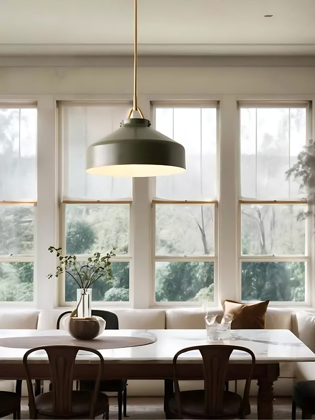 Suspension minimaliste en métal Morandi : un charme doux et subtil