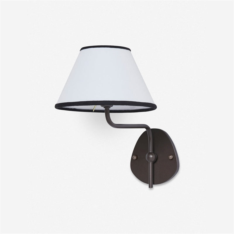 Kulo Fabric Wall Light-Modern Double Arm Linen Wall Sconce for Living Room