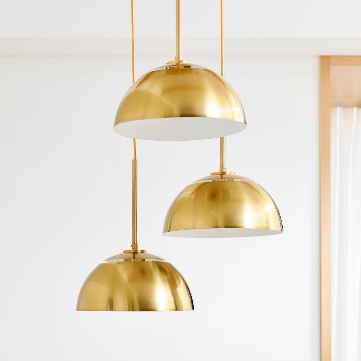 Parvion Modern Adjustable 3-Head Sculptural Metal Pendant Light